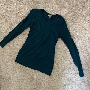 Teal V-Neck Sweater
